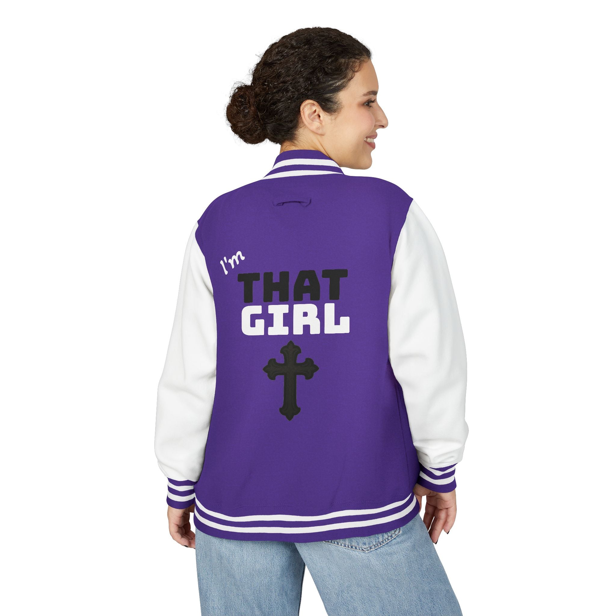 "I'm That Girl" Christian Cross & GOD's Daughter Varsity Jacket