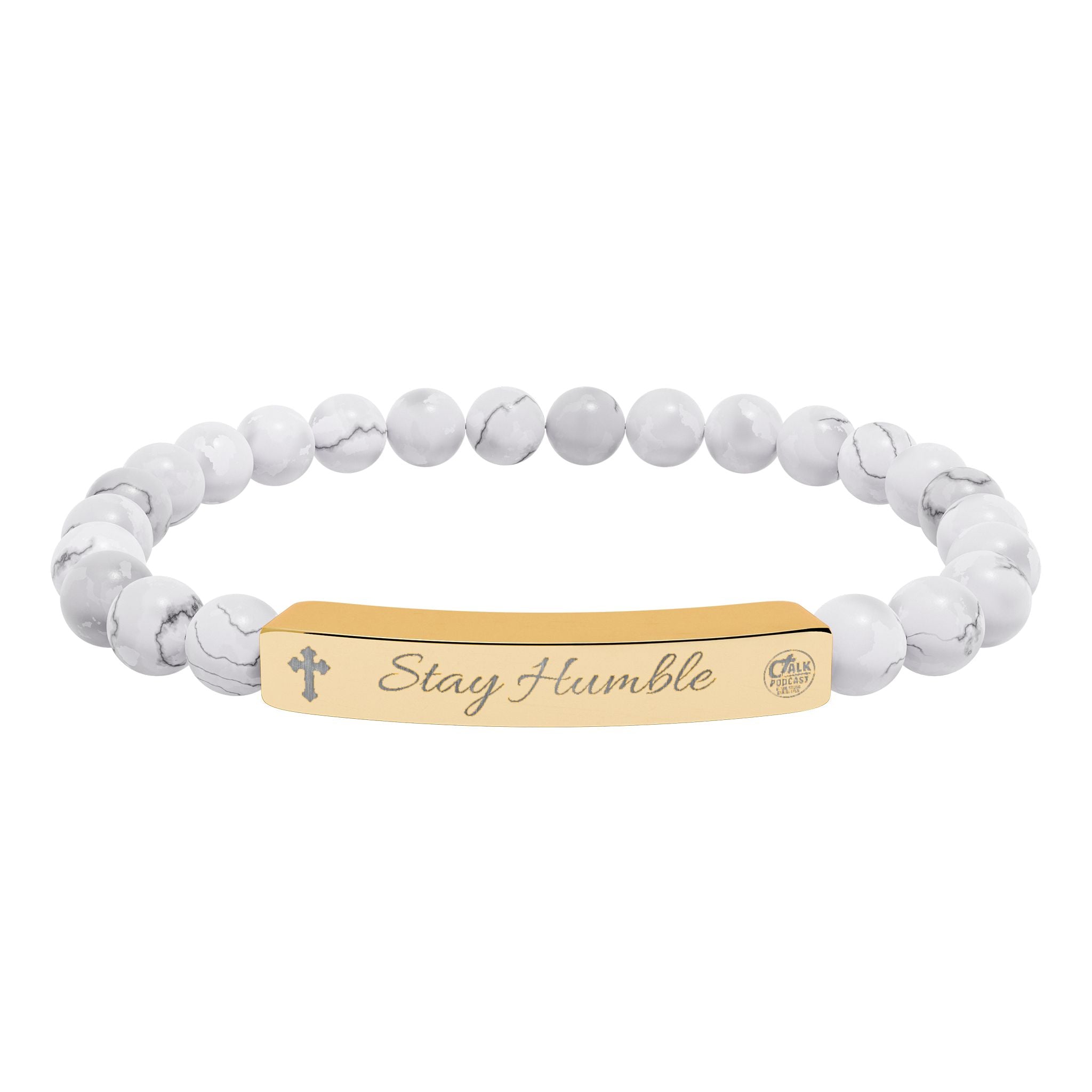 "Stay Humble" Stretch Beaded Bracelet Natural Stones