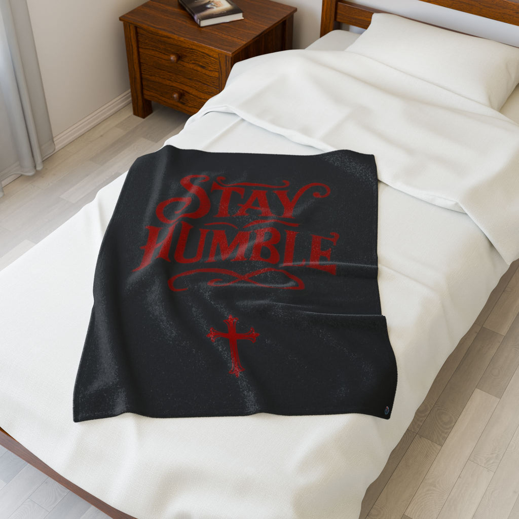 Velveteen Plush Blanket — "Stay Humble"