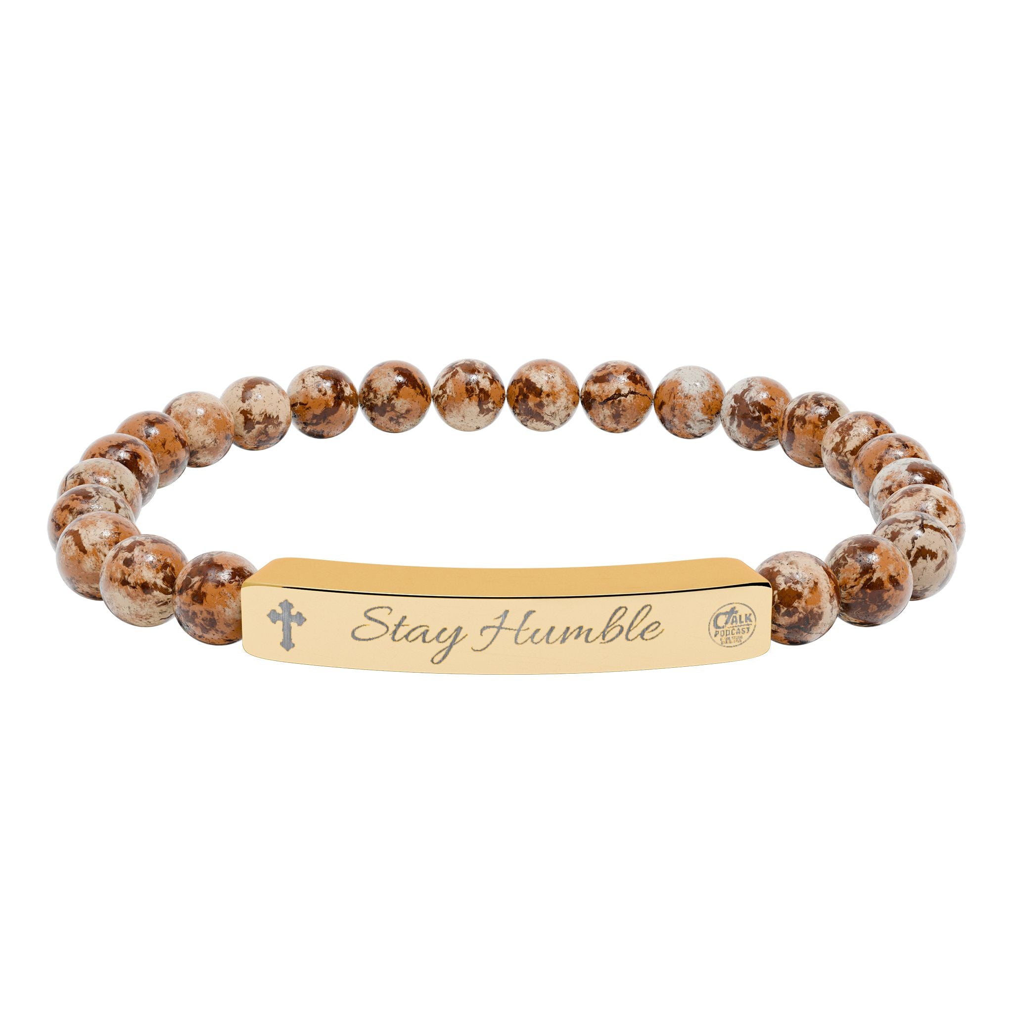 "Stay Humble" Stretch Beaded Bracelet Natural Stones