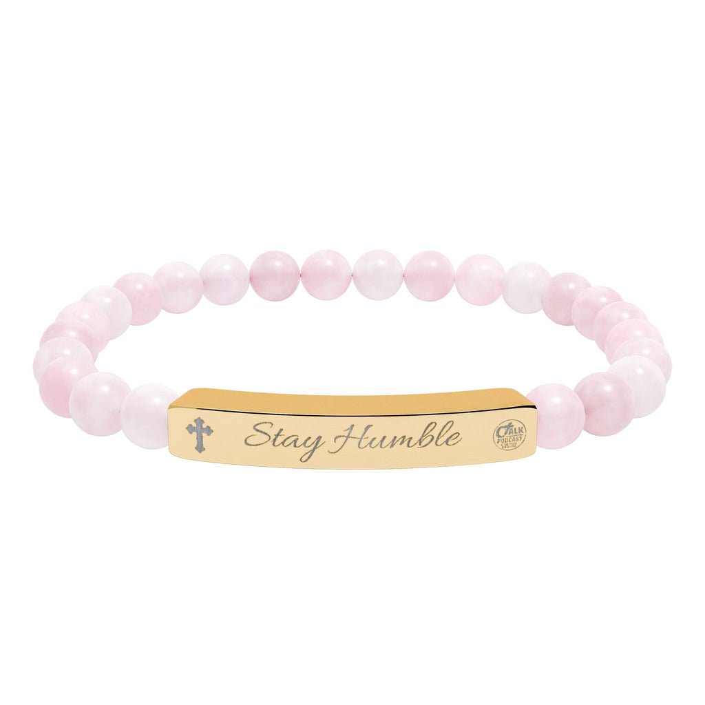"Stay Humble" Stretch Beaded Bracelet Natural Stones