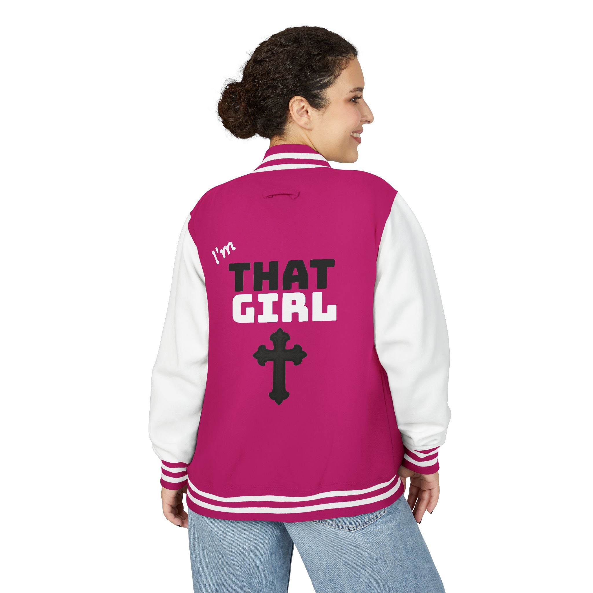 "I'm That Girl" Christian Cross & GOD's Daughter Varsity Jacket