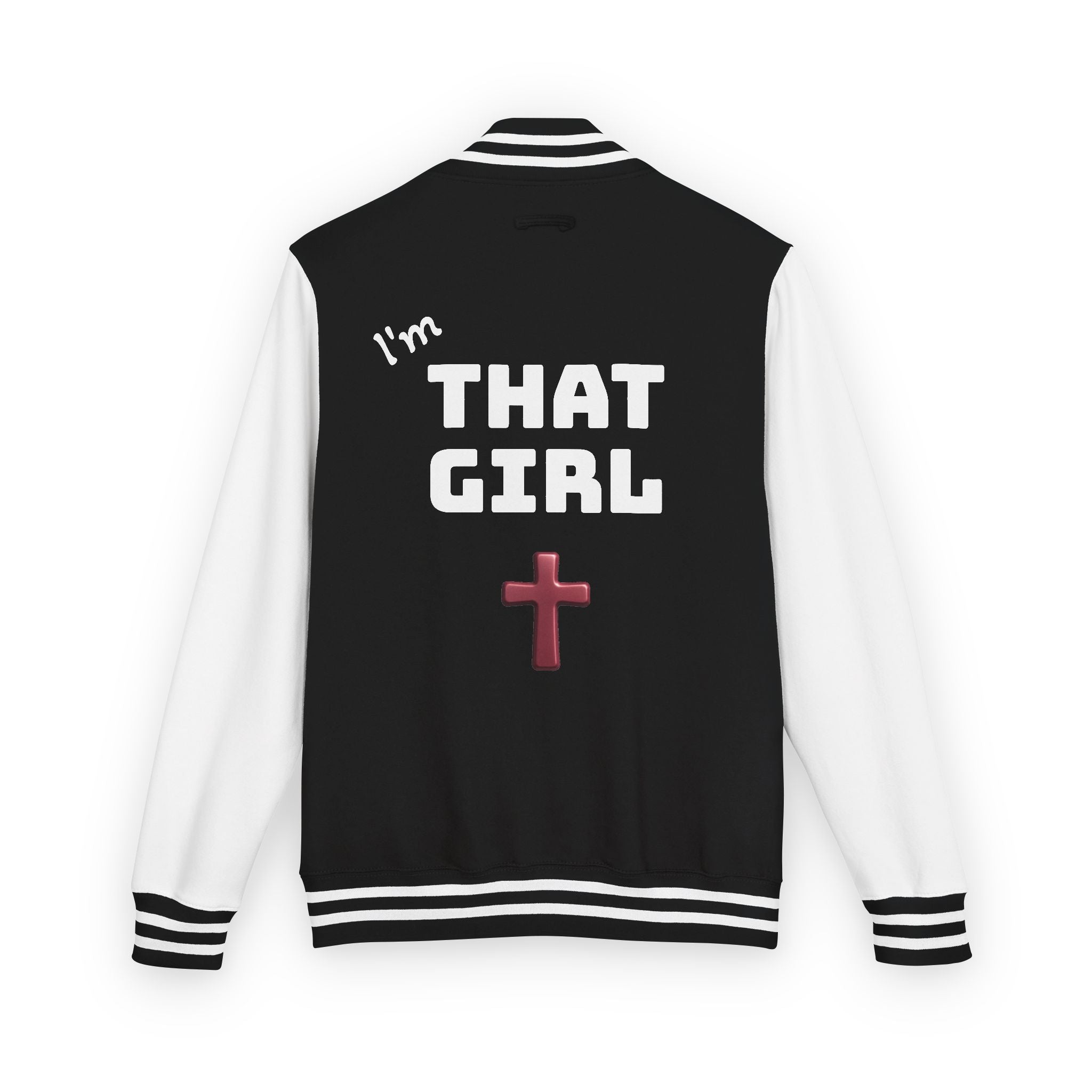 Letterman Jacket — "I'm That Girl" Christian Cross & GOD's Daughter Varsity Jacket