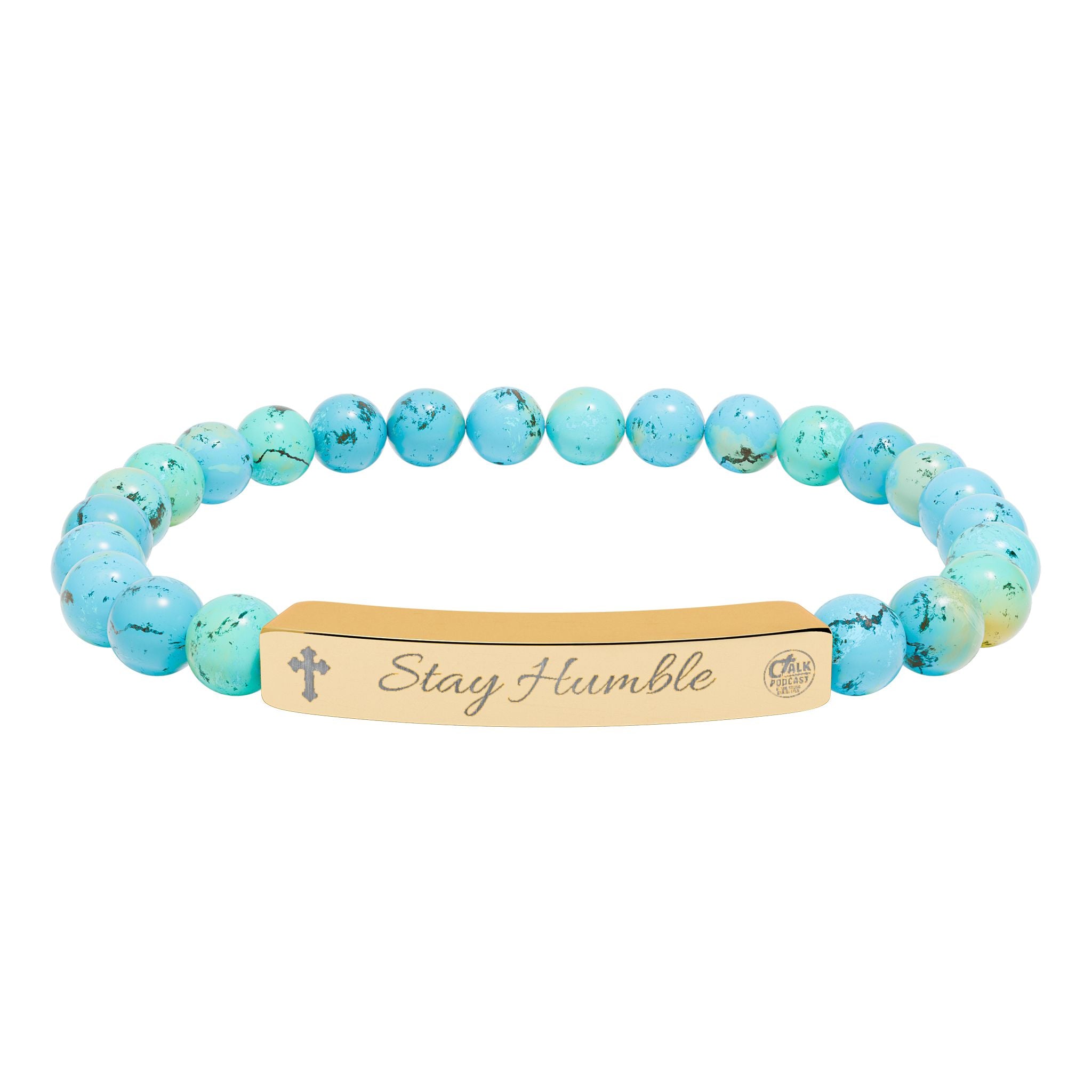 "Stay Humble" Stretch Beaded Bracelet Natural Stones