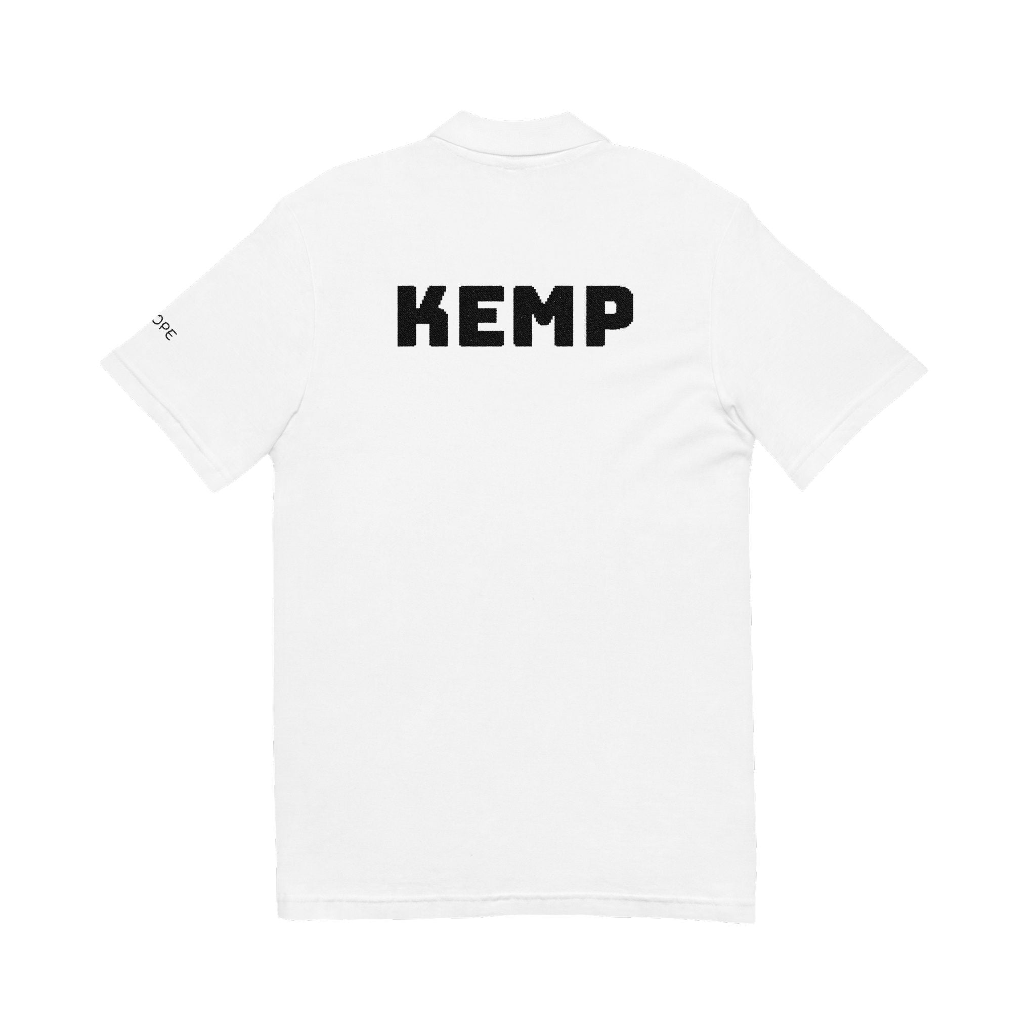 Embroidered Polo Shirt — 'Calk Podcast' Chest Logo & KEMP Back