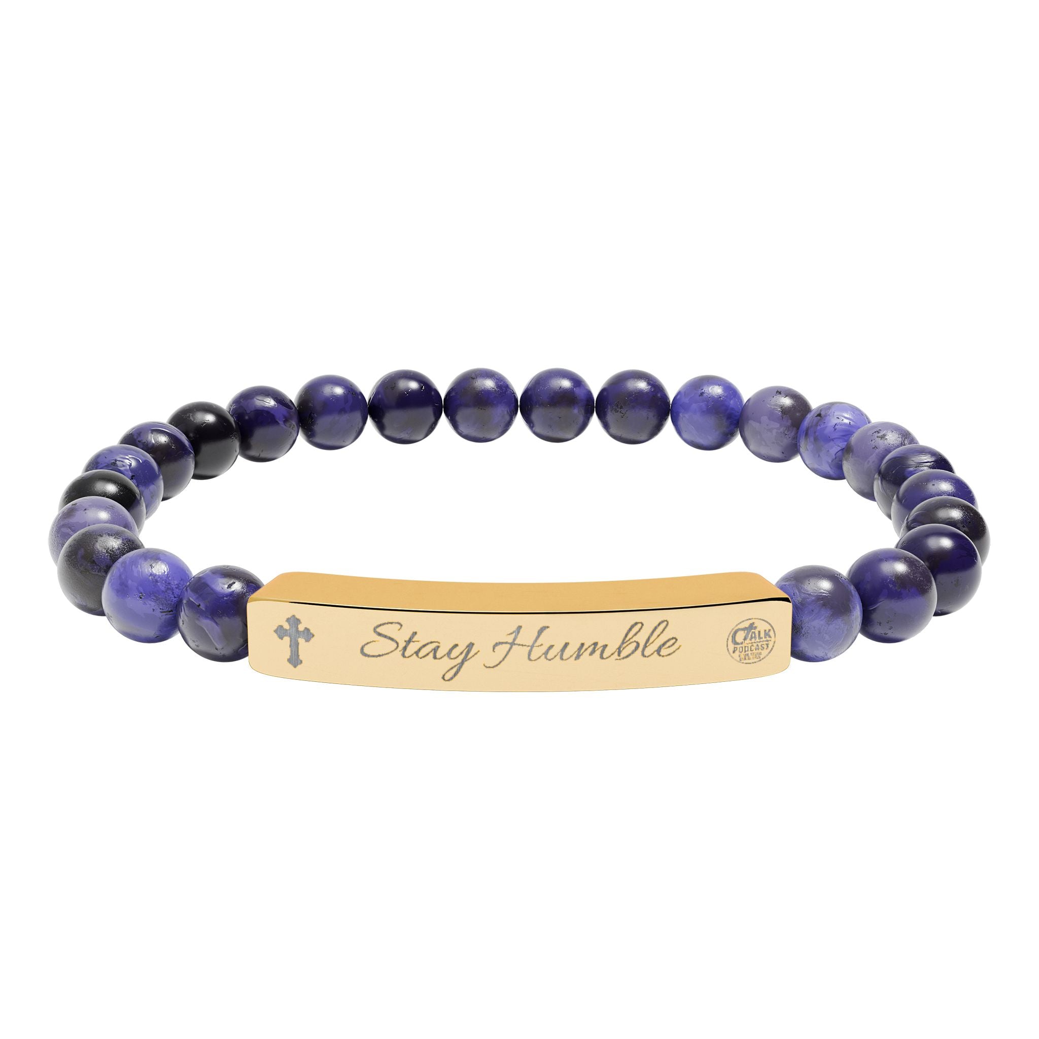 "Stay Humble" Stretch Beaded Bracelet Natural Stones