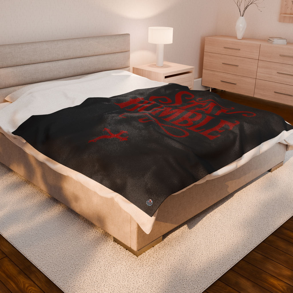 Velveteen Plush Blanket — "Stay Humble"