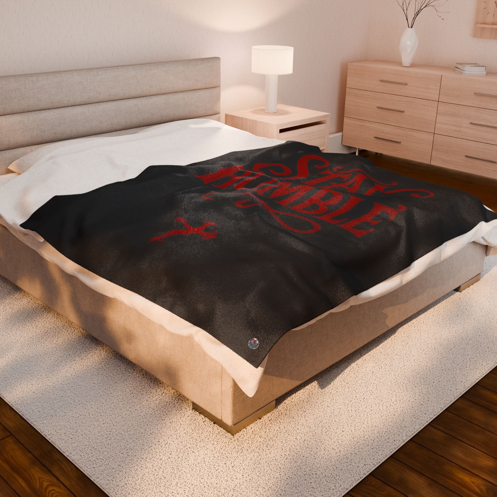 Velveteen Plush Blanket — "Stay Humble"