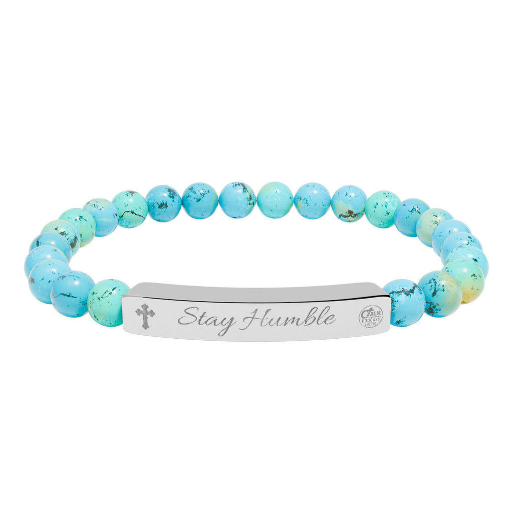 "Stay Humble" Stretch Beaded Bracelet Natural Stones