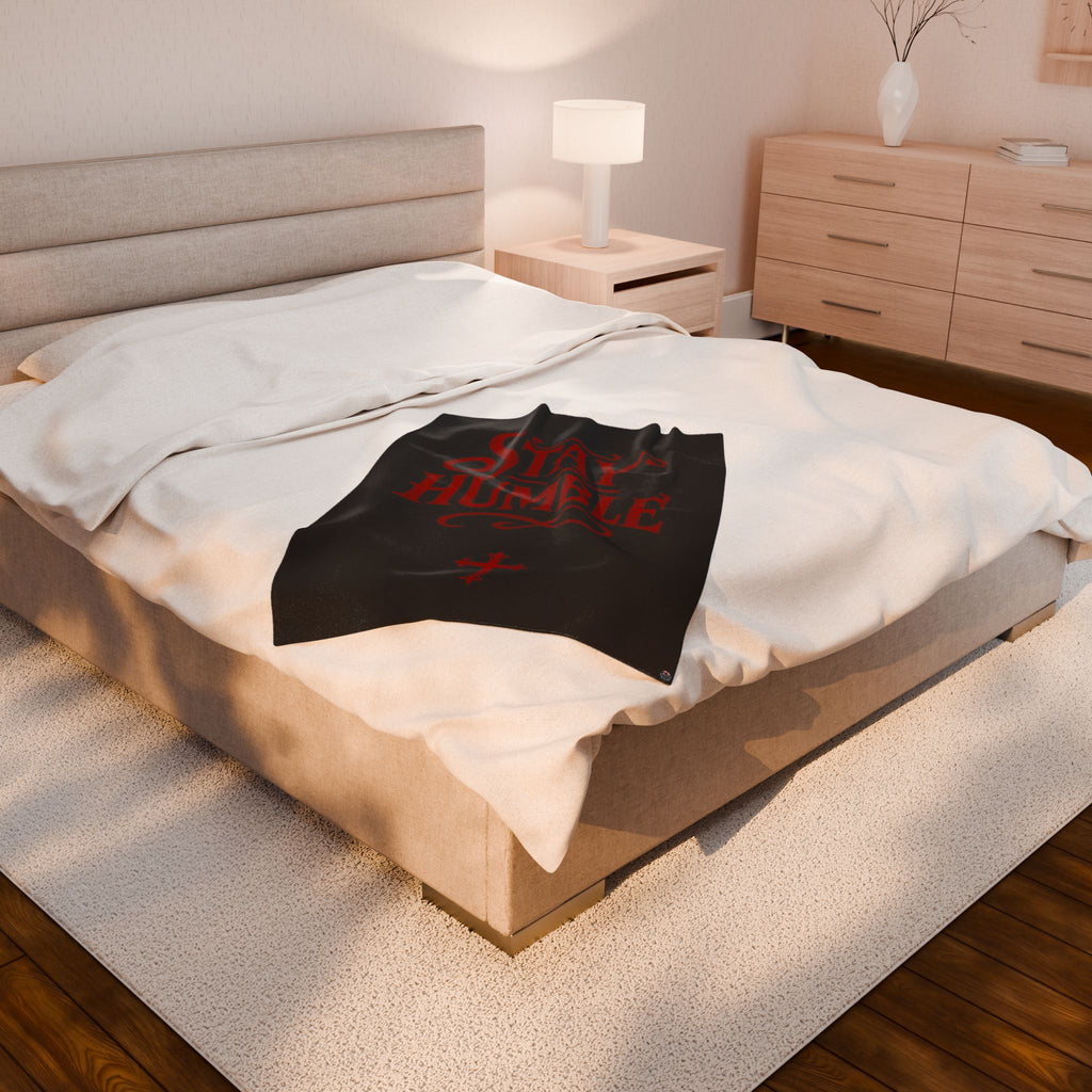 Velveteen Plush Blanket — "Stay Humble"