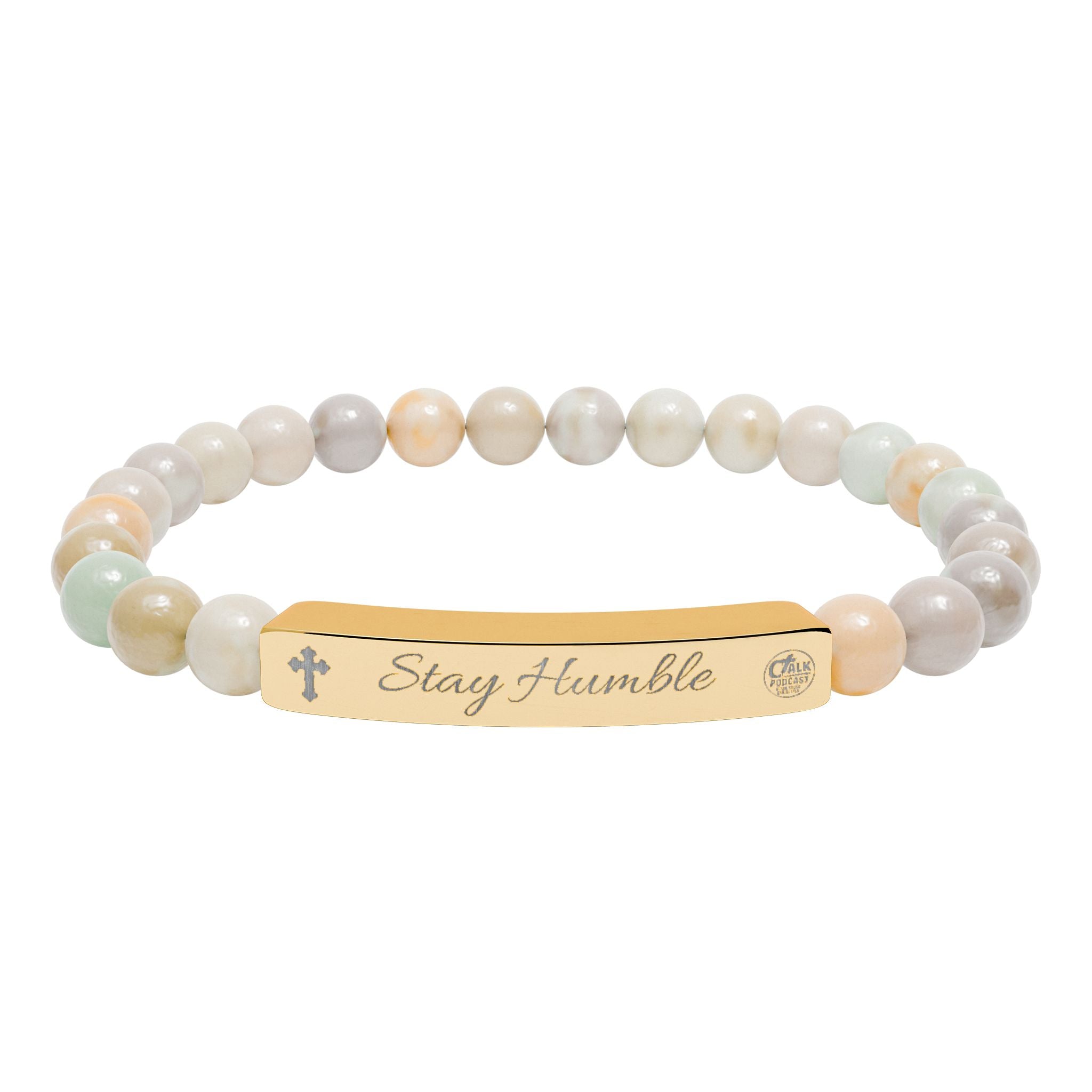 "Stay Humble" Stretch Beaded Bracelet Natural Stones