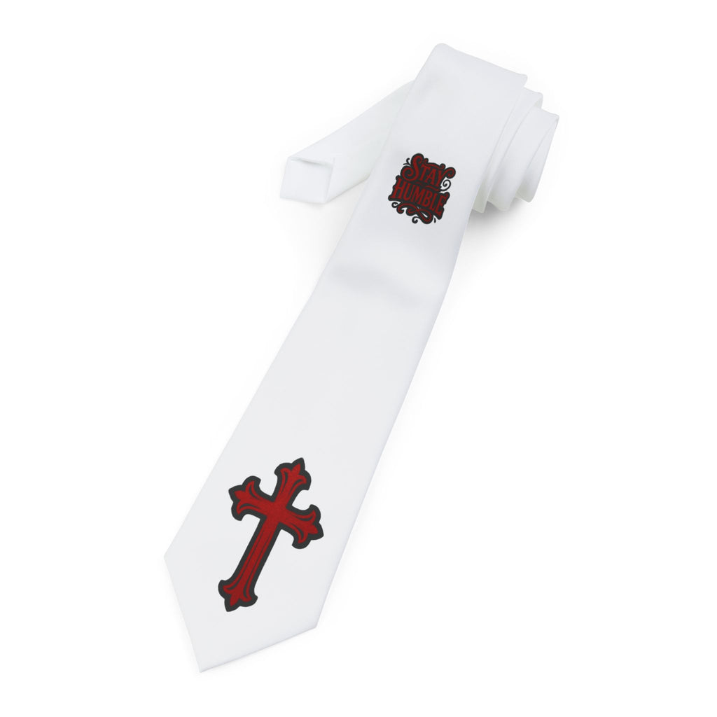 STAY HUMBLE Neck Tie with Red Cross