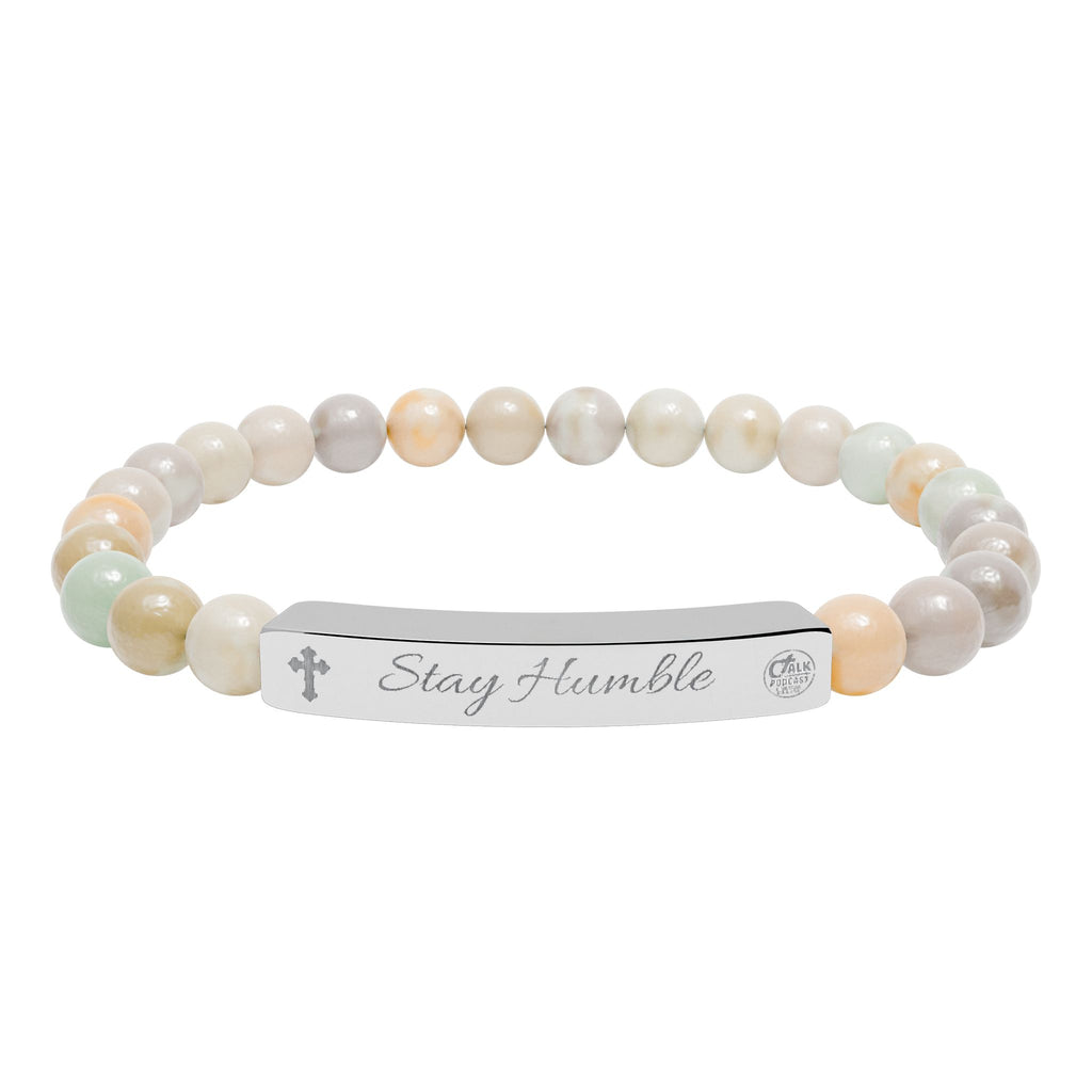 "Stay Humble" Stretch Beaded Bracelet Natural Stones