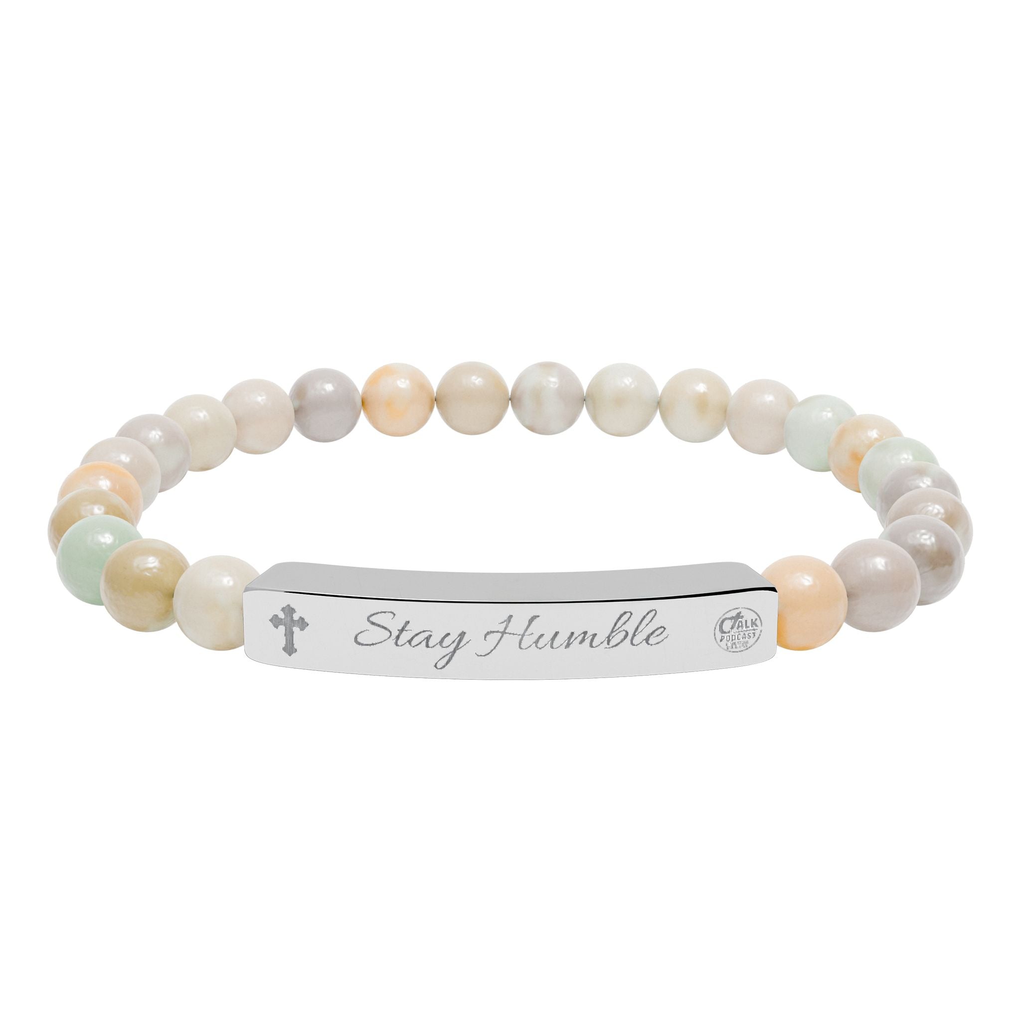 "Stay Humble" Stretch Beaded Bracelet Natural Stones