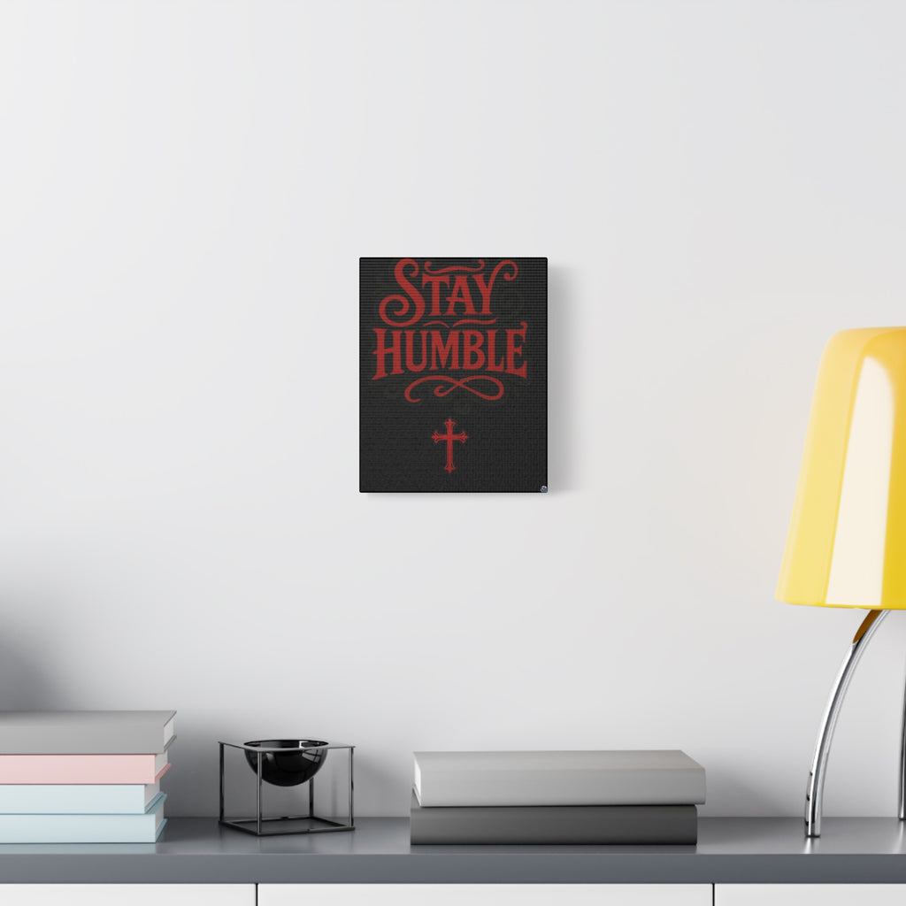 Stay Humble Red Lettering Canvas Wall Art
