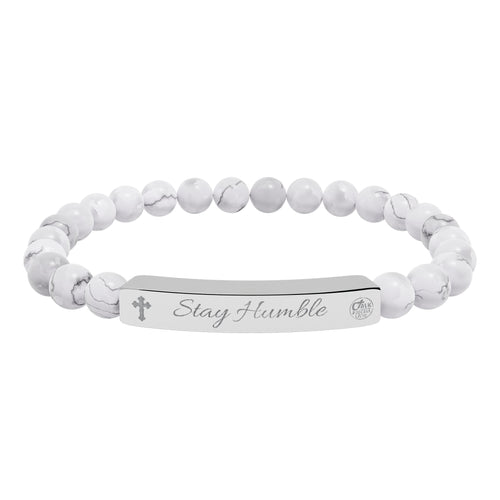 "Stay Humble" Stretch Beaded Bracelet Natural Stones