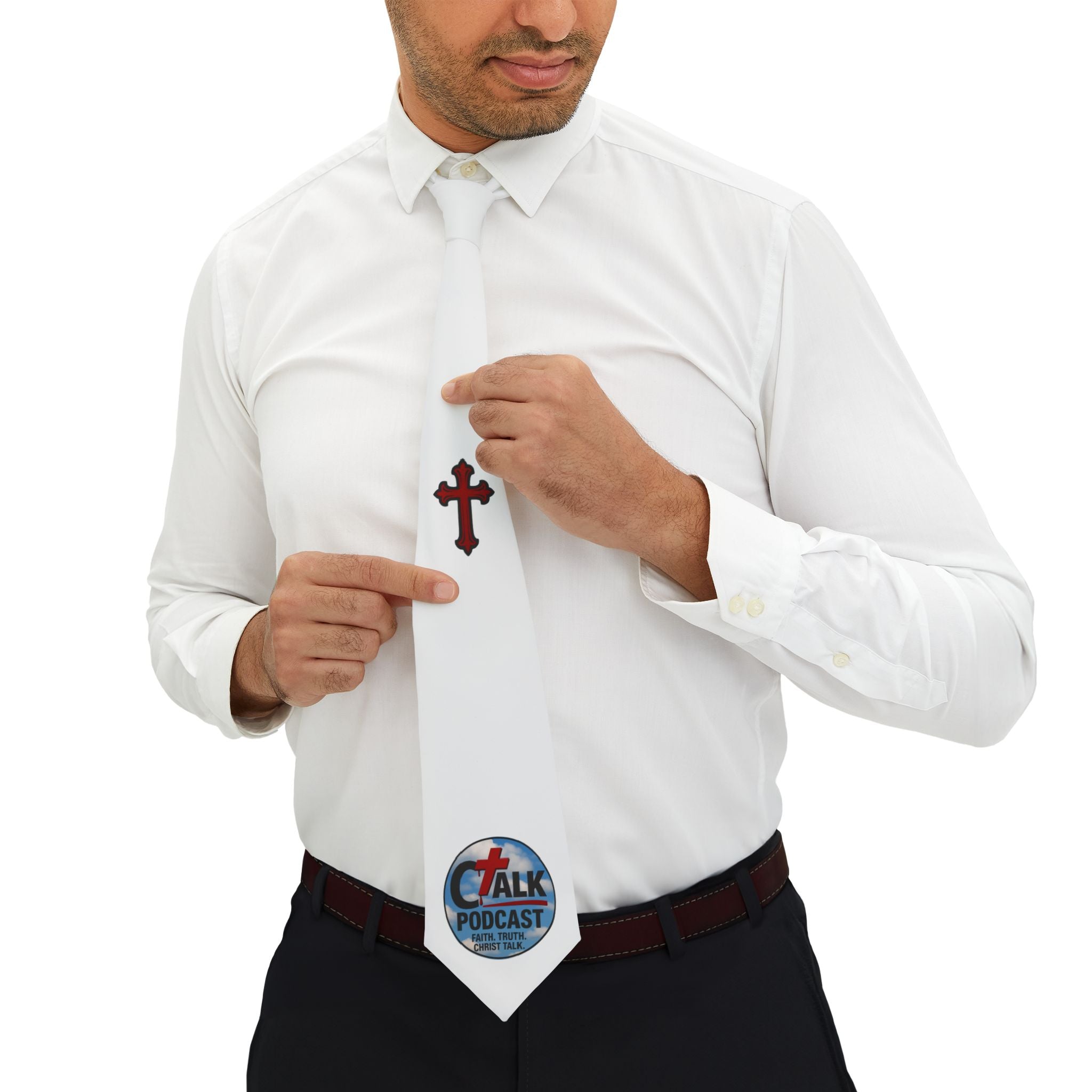 CHRIST TALK Neck Tie with Red Cross