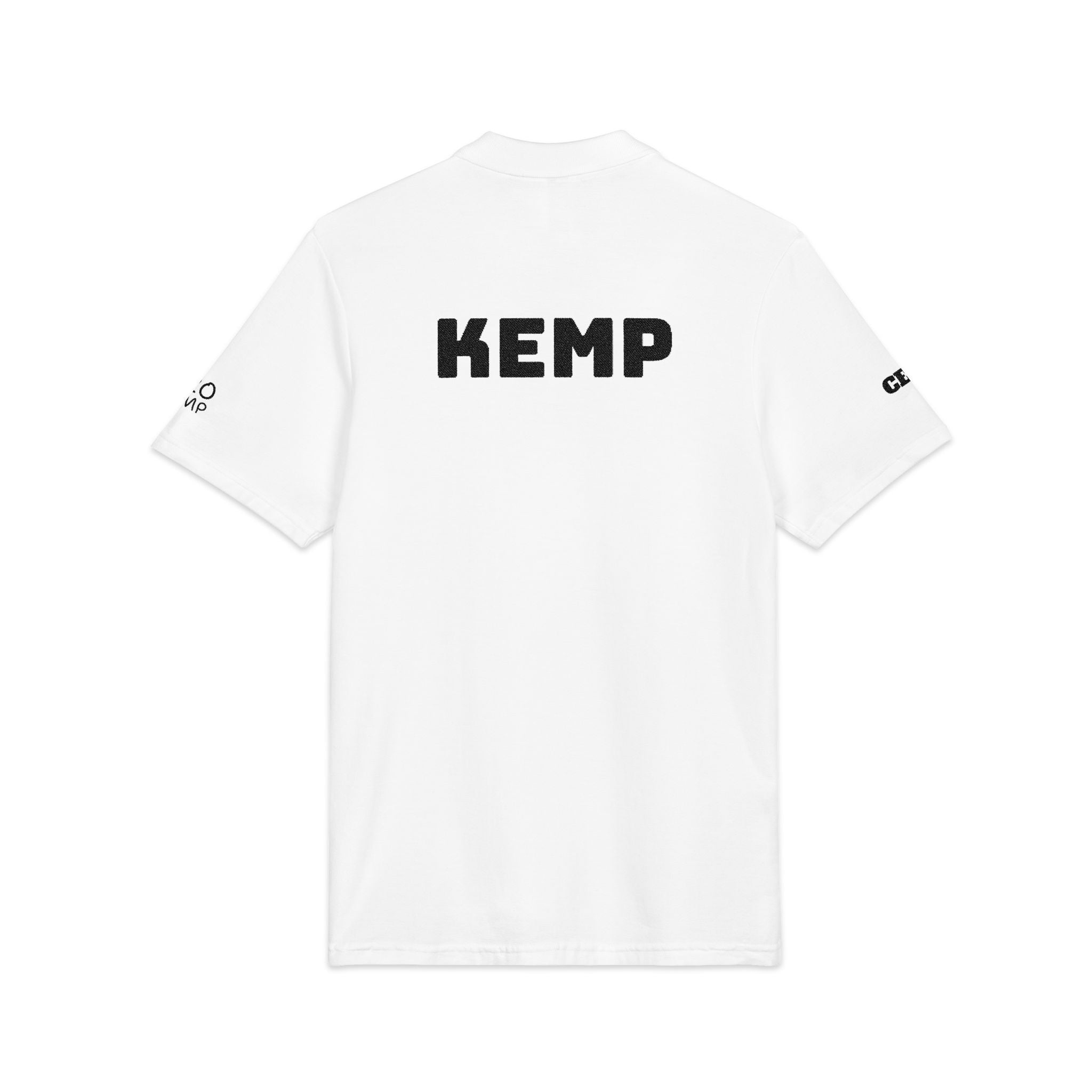 Embroidered Polo Shirt — 'CALK Podcast' Logo Front & 'KEMP' Back