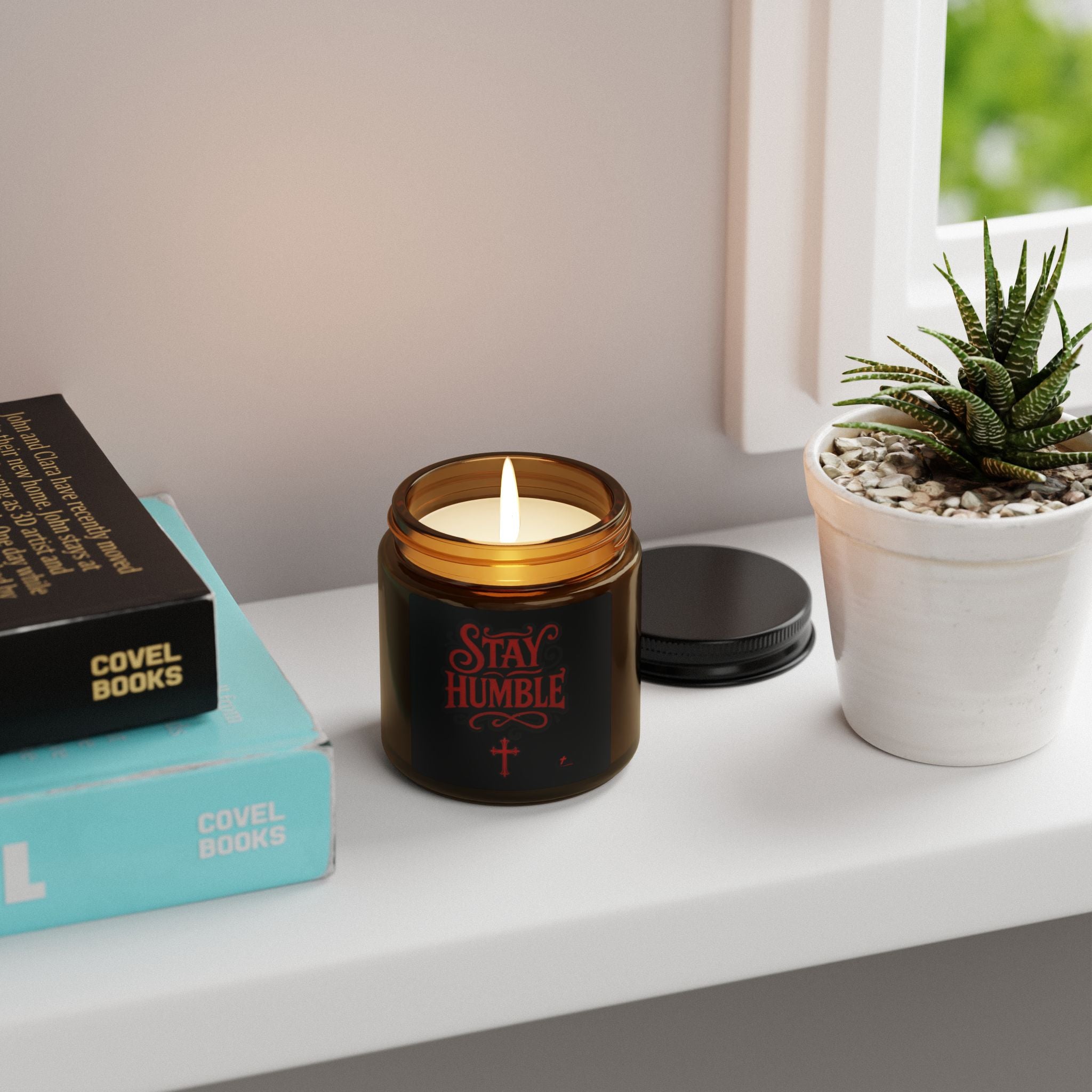 Stay Humble Soy Candle — Amber Jar Scented Candle (Multiple Sizes & Scents)