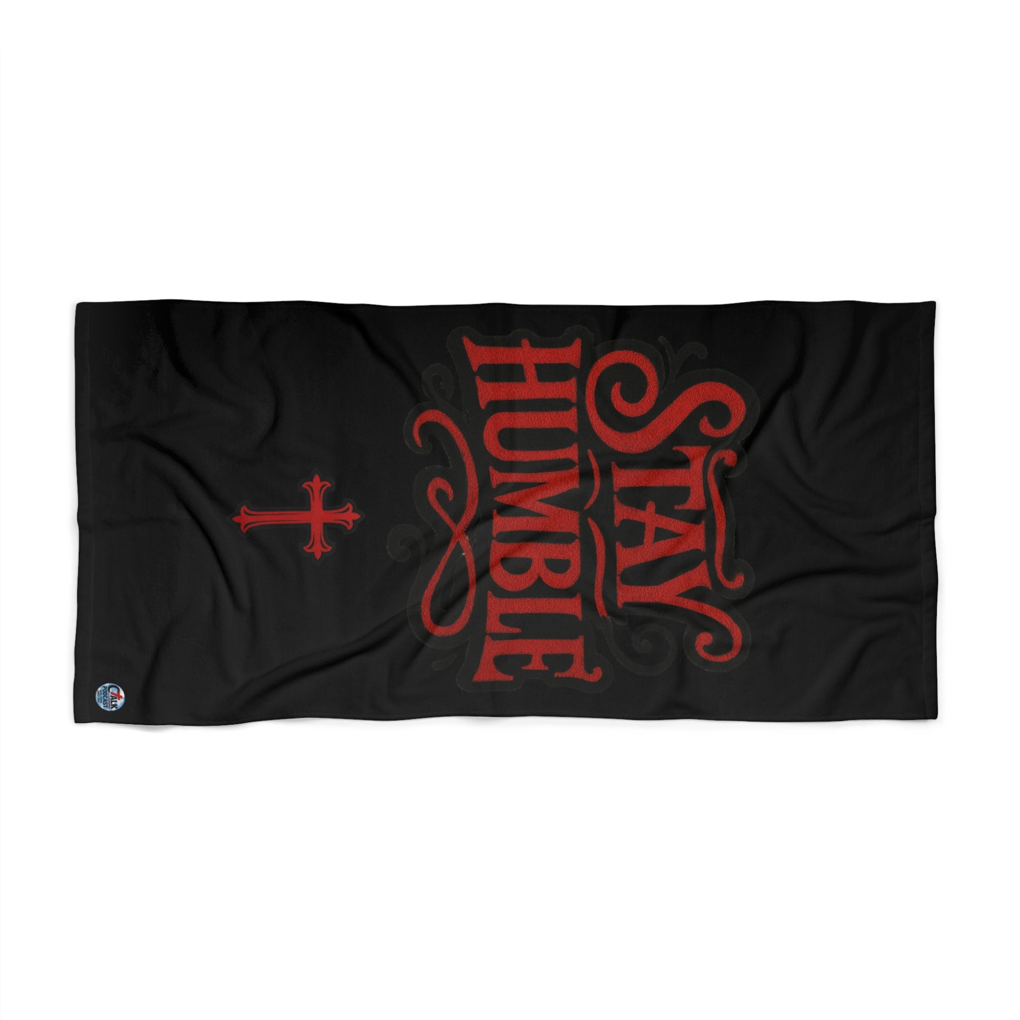 Stay Humble Black & Red Beach Towel