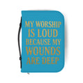 "My Worship Is Loud Because My Wounds Are Deep" Bible Cover - White
